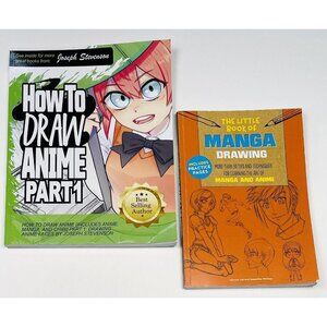 Lot 2 How To Draw Anime Part 1 & The Little Book of Manga Drawing Paperback EUC